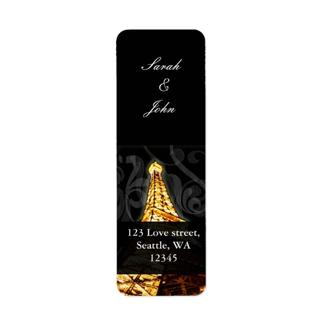 Gold Eiffel tower French Wedding (Front)