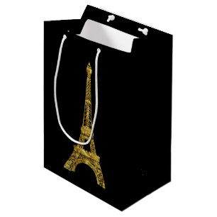 Gold Eiffel Tower Medium Gift Bag