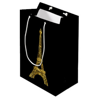 Gold Eiffel Tower Medium Gift Bag