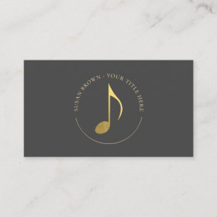Gold Eighth Note Logo Business Card