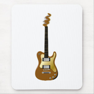 Gold electric guitar fizzle headstock mouse pad