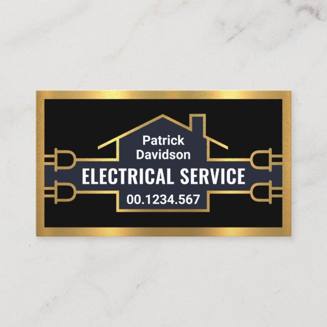Gold Electrical Home Circuit Business Card (Front)