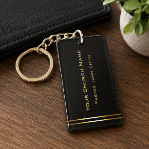 Gold Elegance2 Church Pastor Classy Keychain