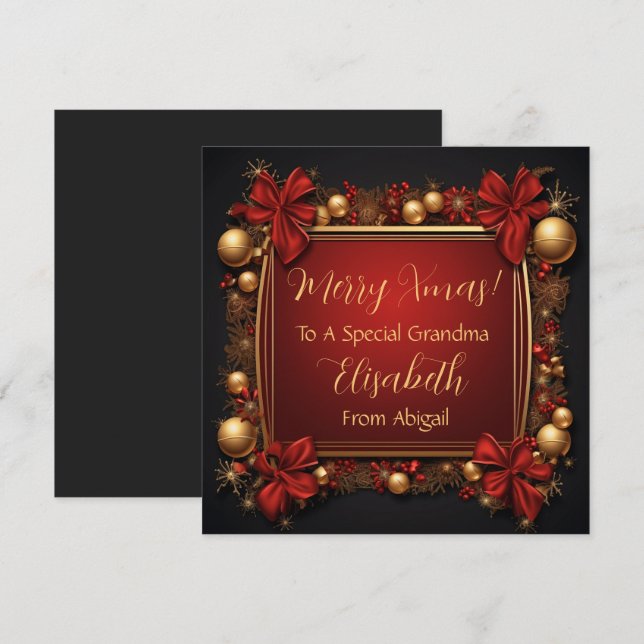 Gold Elegance Christmas Card (Front/Back)