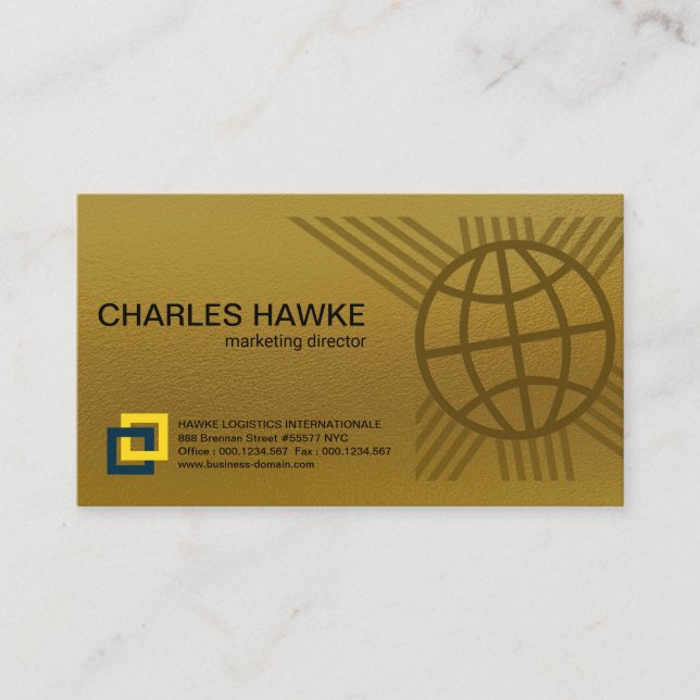Gold Elegance International Global Connection Line Business Card (Front)