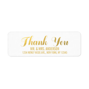 Gold Elegance Wedding Thank You