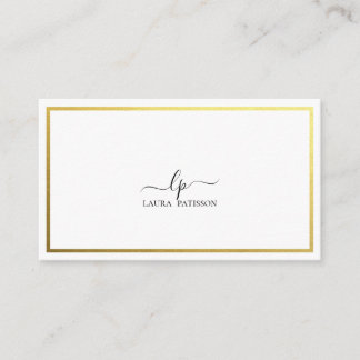 Gold elegant chic monogram with qr-code business card