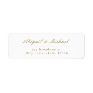 Gold elegant classic calligraphy return address