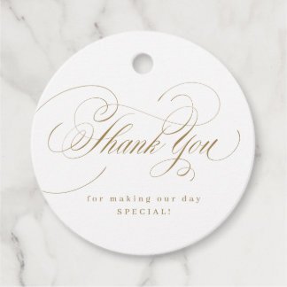 Gold elegant classic calligraphy vintage thank you favour tags