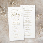 Gold elegant classic calligraphy vintage wedding program<br><div class="desc">Modern classic wedding calligraphy design in colour editable gold colour,  simple and elegant. great wedding programs for classic vintage wedding,  traditional wedding and formal wedding
See all the matching pieces in collection.</div>