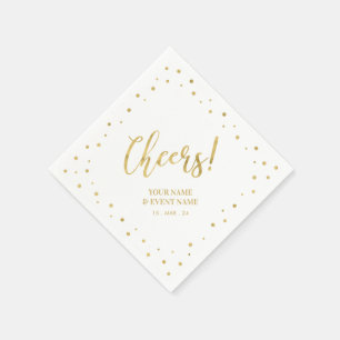 Gold Elegant Classic Cheers All Occasions Party Napkin