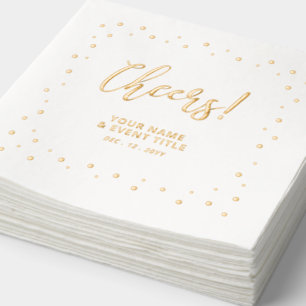 Gold Elegant Classic Personalized Party Foil Napkins