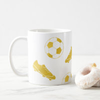 Gold Elegant Classic Soccer Cleats Ball