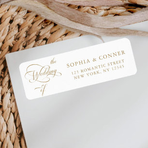 Gold Elegant Classy Mariage Adresse de retour