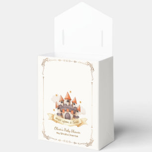 Gold Elegant Fairytale Prince Castle Baby Shower Favor Box