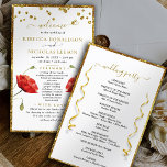 Gold Elegant Floral Calligraphy Wedding Program<br><div class="desc">itinerary weddings,  ceremony programs,  wedding programs,  wedding vow renewal program templates,  example of wedding program,  wedding program template</div>
