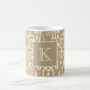 Gold Elegant Flourish Monogram Mug