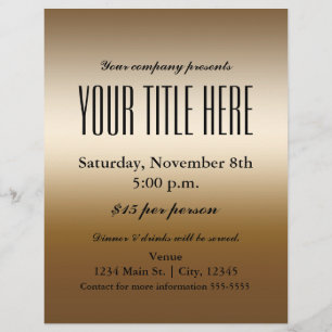 Gold Elegant Glamour Event Flyer Poster