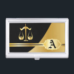 Gold Elegant Lawyer Business Card Holder<br><div class="desc">Professional Business Card Holders ready for you to personalize. ✔Note: Not all template areas need changed. 📌If you need further customization, please click the "Click to Customize further" or "Customize or Edit Design" button and use our design tool to resize, rotate, change text colour, add text and so much more....</div>