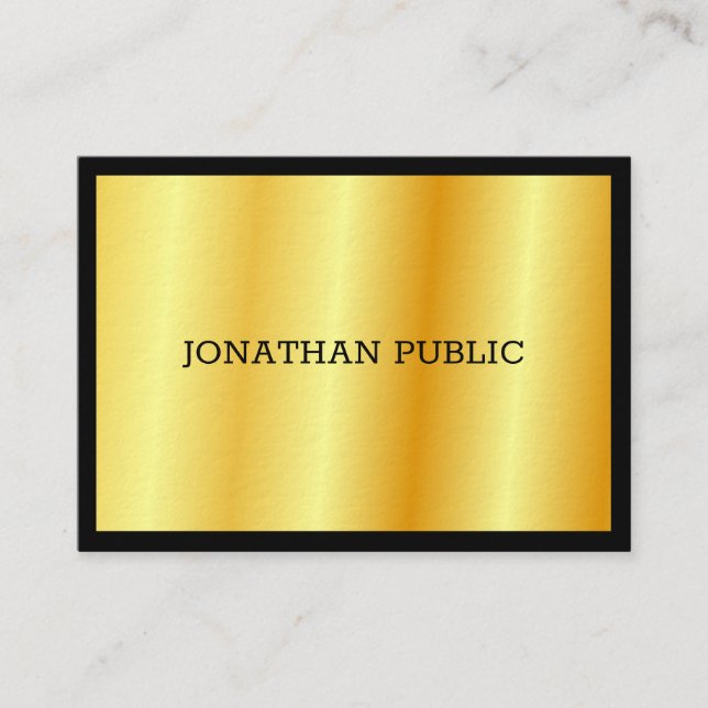 Gold Elegant Luxury Personalized Template Modern Business Card (Front)