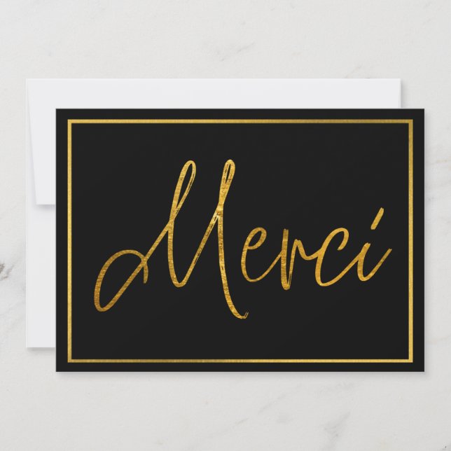 Gold Elegant Merci Personnalisé Merci Cartes (Devant)
