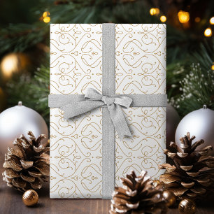 Gold elegant modern classic vintage wedding wrapping paper