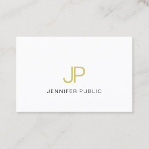 Gold Elegant Monogram Design Trendy Modern Plain Business Card