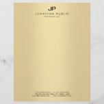 Gold Elegant Monogram Glamour Template Modern Letterhead<br><div class="desc">Faux Gold Elegant Monogram Glamour Template Modern Letterhead.</div>