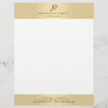 Gold Elegant Monogrammed Template Glamourous Letterhead<br><div class="desc">Faux Gold Elegant Monogrammed Template Glamourous Modern Letterhead.</div>