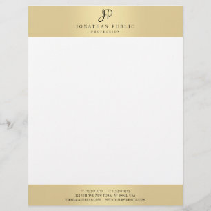 Gold Elegant Monogrammed Template Glamourous Letterhead