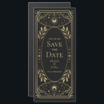 Gold Elegant Mystical Tarot Card Save the Date<br><div class="desc">Elegant design inspired by a tarot card. Design is not real foil. You can customize this further by clicking on the "PERSONALIZE" button. Matching Items in our shop for a complete party theme. For further questions please contact us at ThePaperieGarden@gmail.com</div>