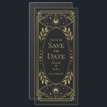 Gold Elegant Mystical Tarot Card Save the Date<br><div class="desc">Elegant design inspired by a tarot card. Design is not real foil. You can customize this further by clicking on the "PERSONALIZE" button. Matching Items in our shop for a complete party theme. For further questions please contact us at ThePaperieGarden@gmail.com</div>