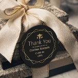 Gold Elegant Ornate Romantic Medical Graduation Classic Round Sticker<br><div class="desc">Gold Elegant Ornate Romantic Medical Graduation Classic Round Sticker,  "The Finishing Touch: Adding Elegance to Your Medical Graduation with Gold Thank You Stickers": Discuss the importance of expressing gratitude and appreciation in style,  highlighting how gold thank you stickers can enhance the overall presentation of graduation gifts and cards.</div>