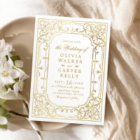 Gold elegant ornate romantic vintage wedding