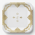 Gold elegant ornate vintage wedding monogram