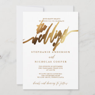 Gold Elegant Script Invitation