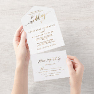 Gold Elegant Script Invitation