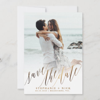 Gold Elegant Script Invitation