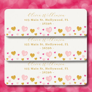 Gold Elegant Script Name Off White Return Address