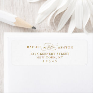 Gold Elegant Script Return Address 