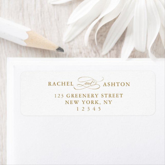 Gold Elegant Script Return Address  (Insitu)