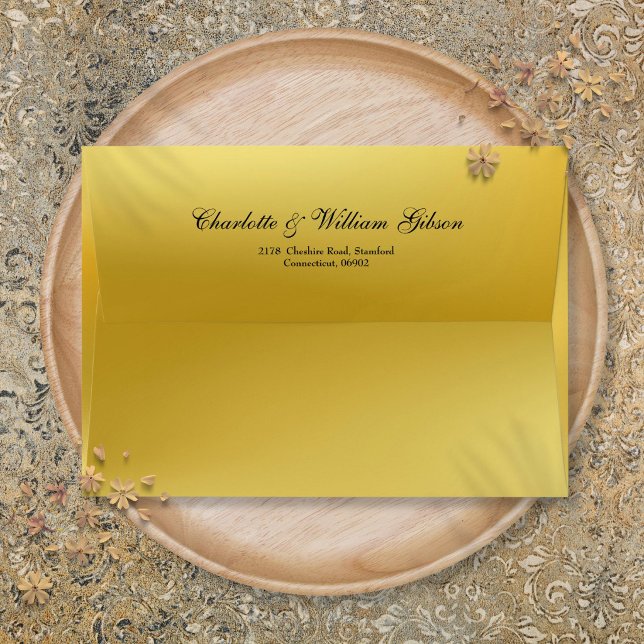 Gold Elegant Script Return Address Envelope (Gold Elegant Script Return Address Envelope
)