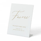Gold Elegant script wedding favours please take on