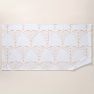 Gold, elegant simple luxurious traditional pattern beach towel