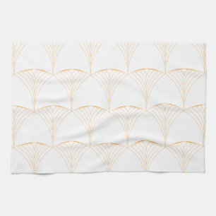Gold, elegant simple luxurious traditional pattern kitchen towel