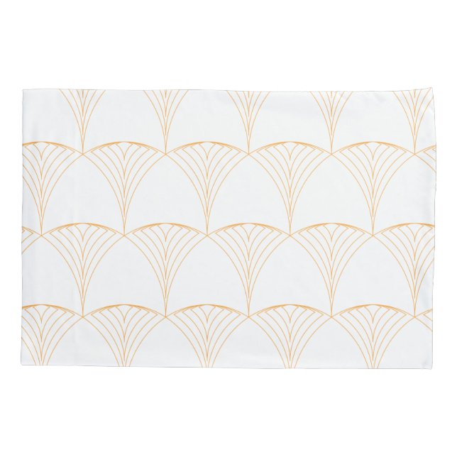 Gold, elegant simple luxurious traditional pattern pillowcase (Back)