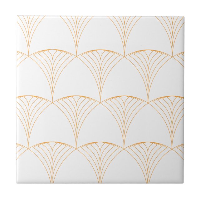 Gold, elegant simple luxurious traditional pattern tile (Front)
