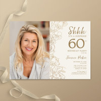 Gold Elegant Surprise Photo 60th Birthday