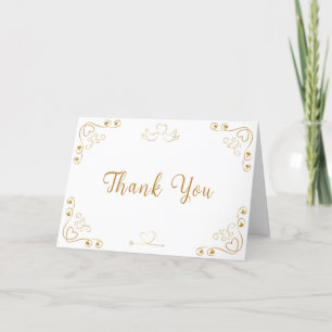Gold Elegant Sweetheart Valentine Baby Shower Thank You Card