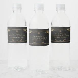 Gold Elegant Tarot Card Gothic Water Bottle Label